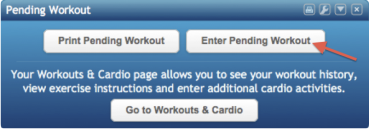Enter Pending Workout Dashboard Module